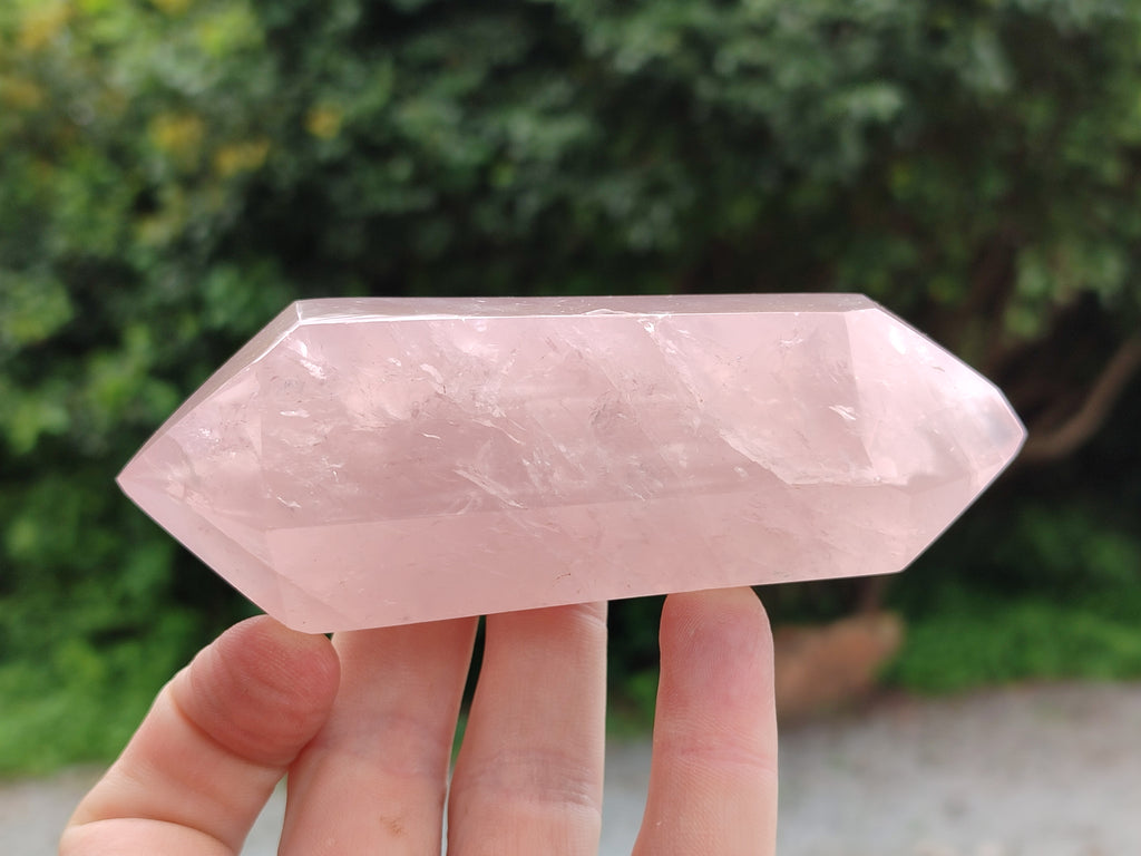 Polished Double Terminated Rose Quartz Points x 6 From Ambatondrazaka, Madagascar - Toprock Gemstones and Minerals 