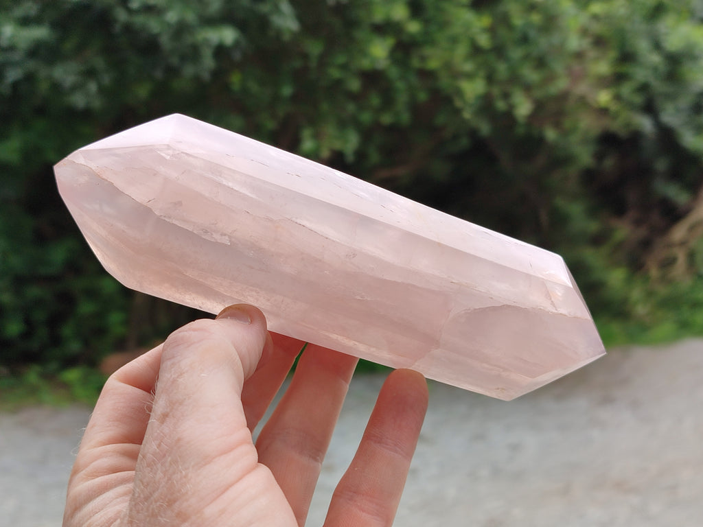 Polished Double Terminated Rose Quartz Points x 6 From Ambatondrazaka, Madagascar - Toprock Gemstones and Minerals 