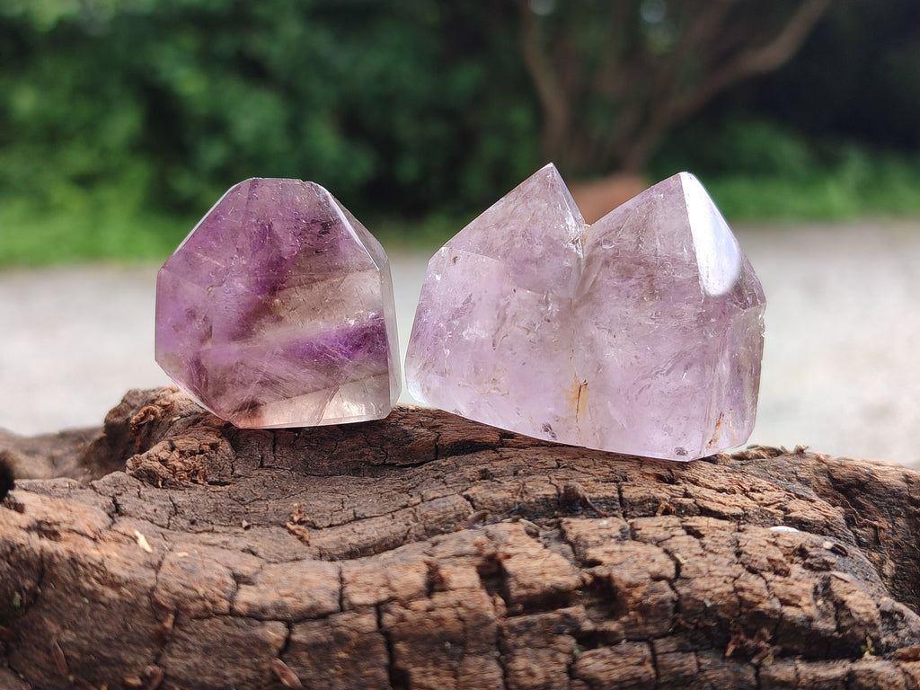 Polished Smokey Amethyst Window Quartz Points x 20 From Akansobe, Madagascar - Toprock Gemstones and Minerals 