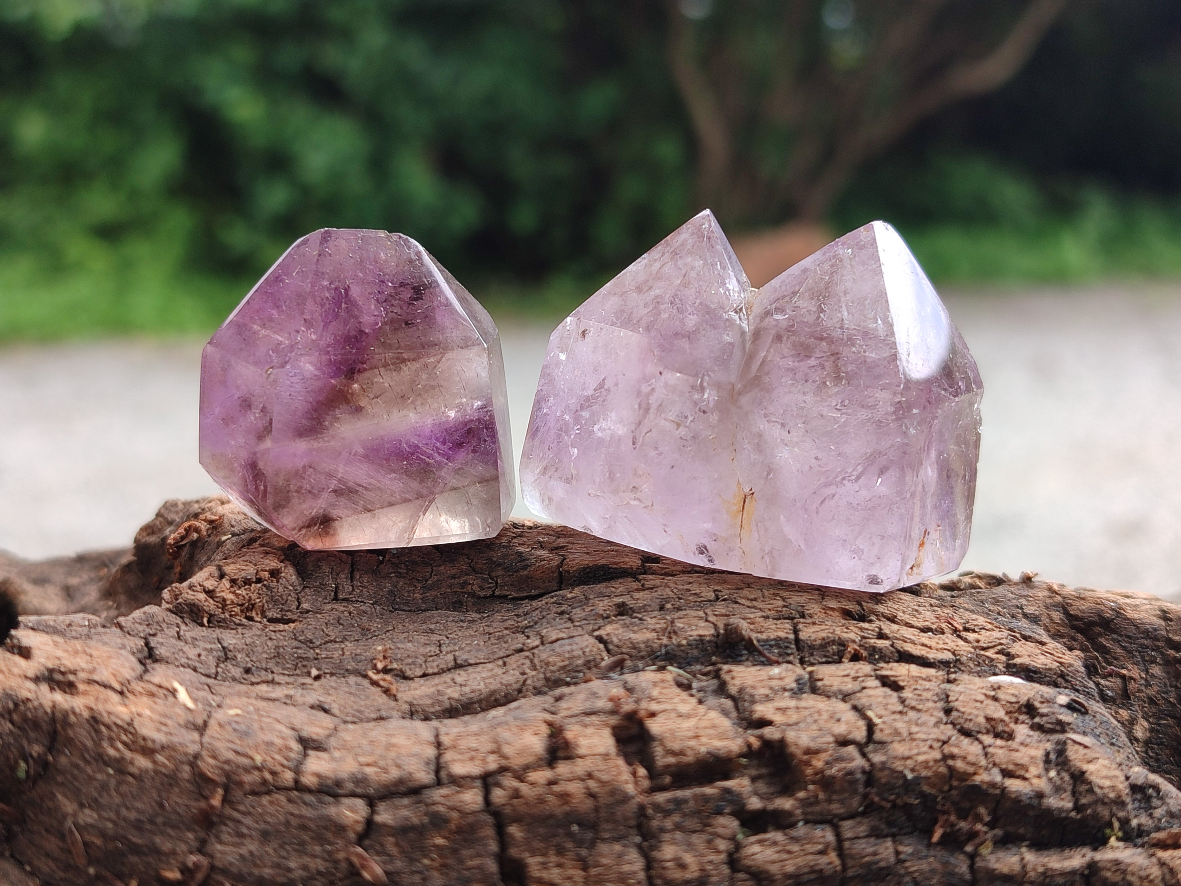 Polished Smokey Amethyst Window Quartz Points x 20 From Akansobe, Madagascar - Toprock Gemstones and Minerals 