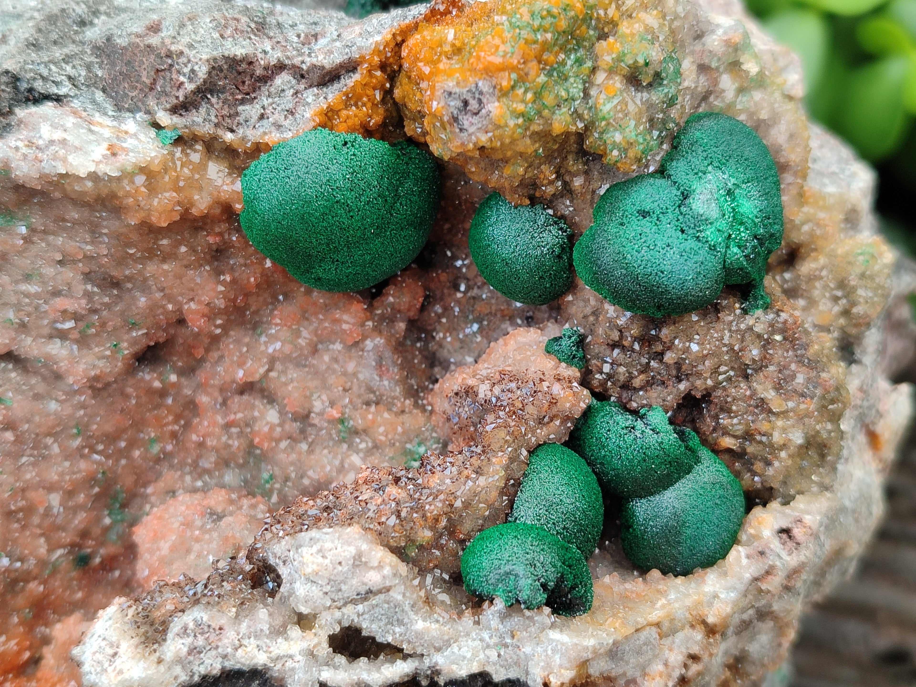 Natural Ball Malachite On Dolomite Matrix Specimens x 2 From Kambove, Congo - Toprock Gemstones and Minerals 