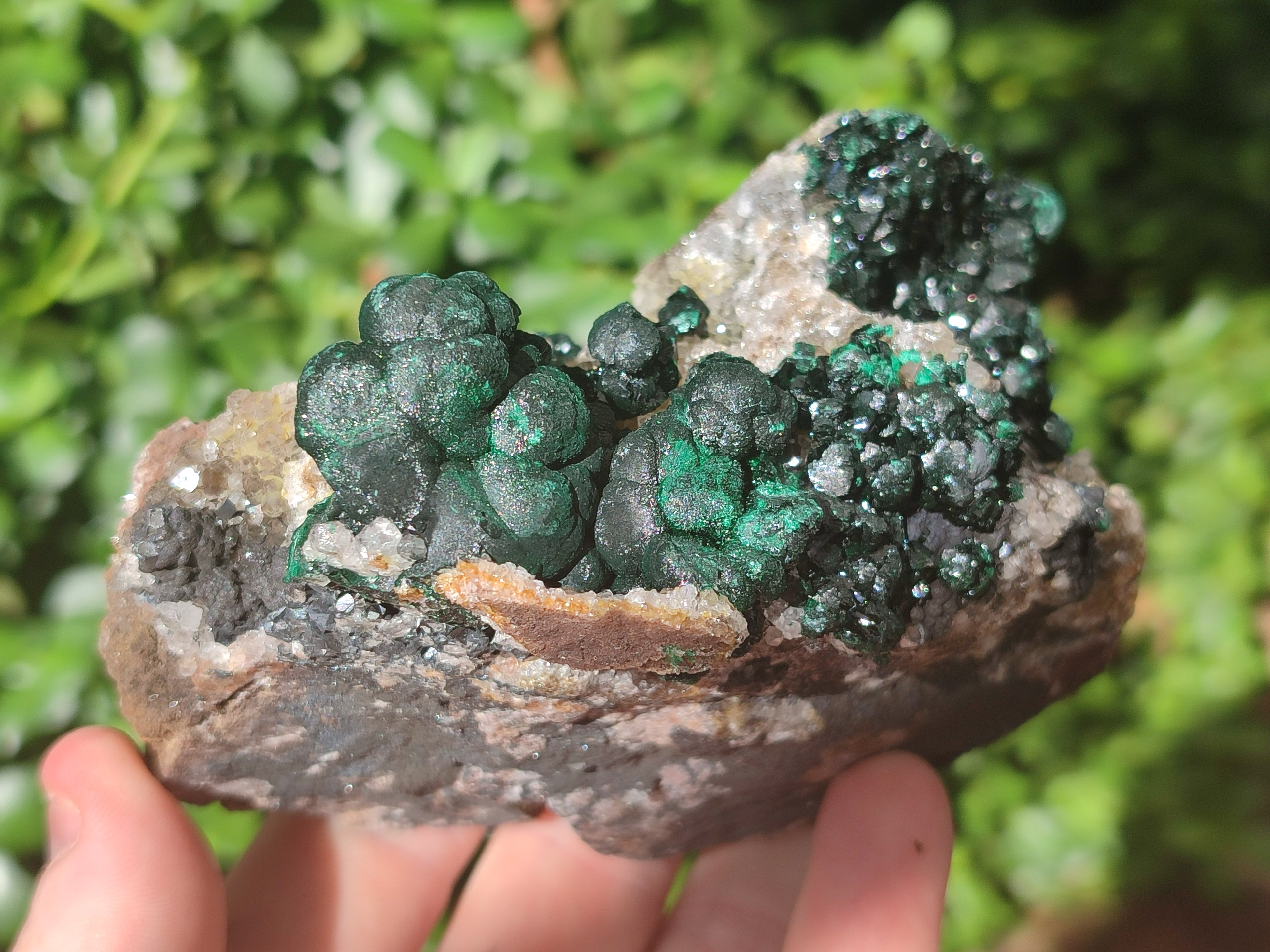 Natural Ball Malachite On Dolomite Matrix Specimens x 2 From Kambove, Congo - Toprock Gemstones and Minerals 