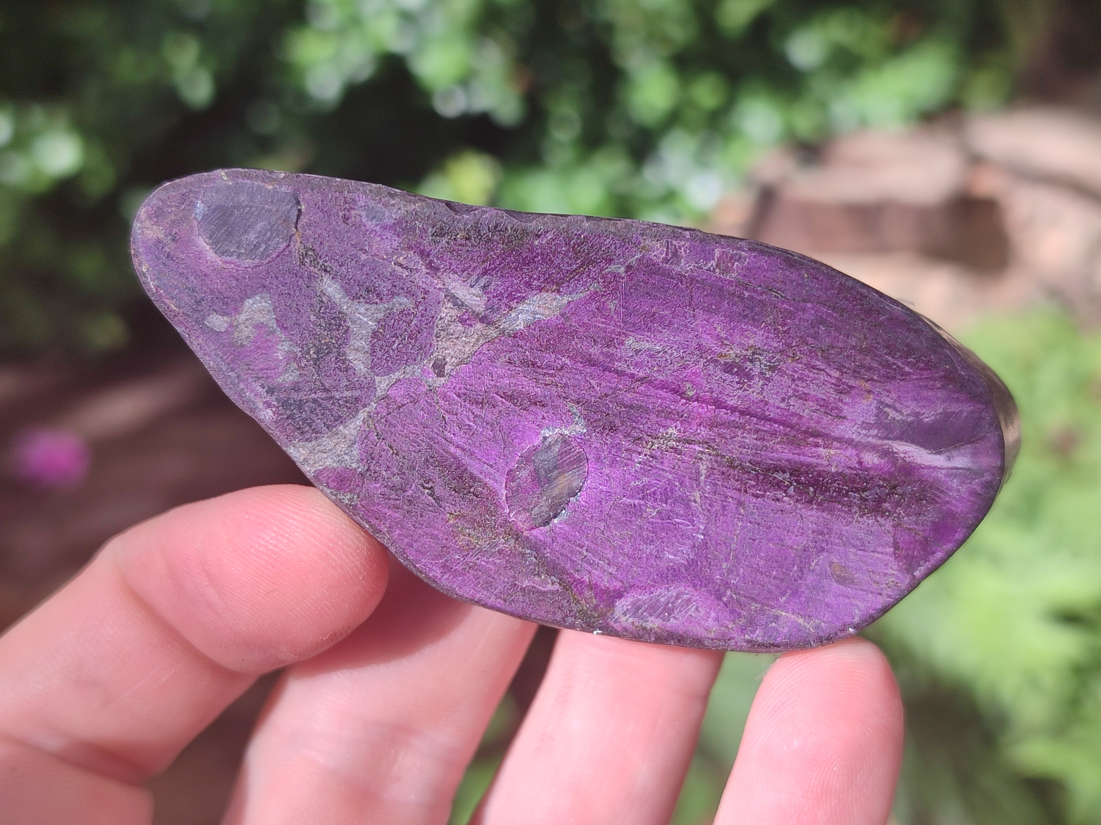 Polished On One Side Metallic Purpurite Specimens x 6 From Namibia - Toprock Gemstones and Minerals 