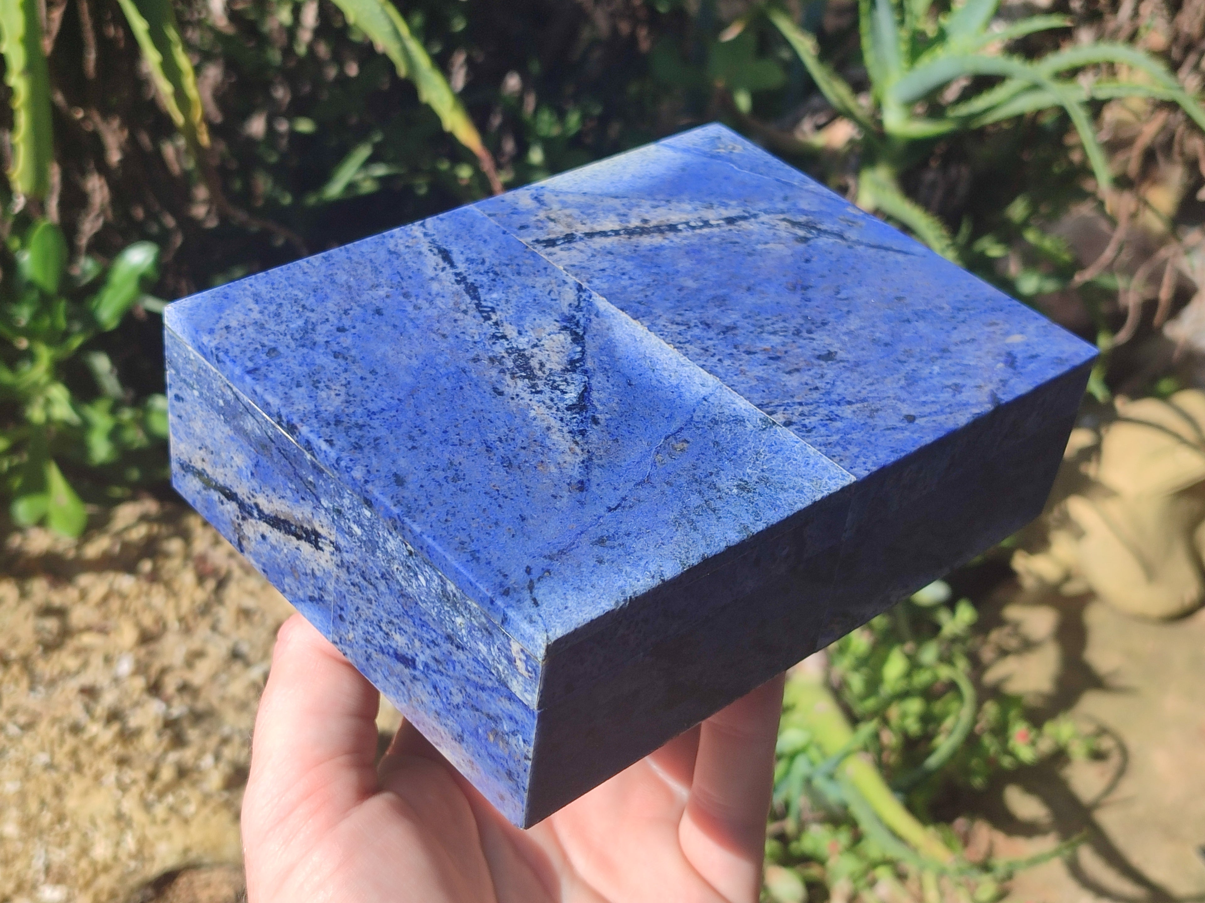 Hand Made Dumortierite Jewellery Box x 1 From Mozambique - Toprock Gemstones and Minerals 