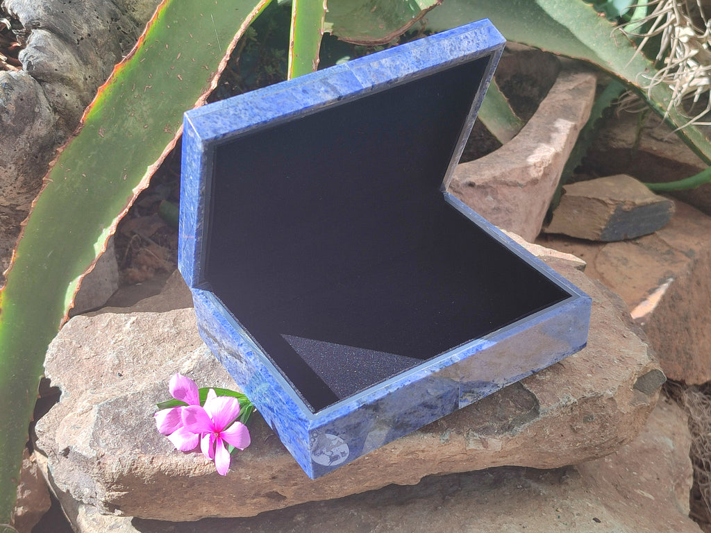 Hand Made Dumortierite Jewellery Box x 1 From Mozambique - Toprock Gemstones and Minerals 