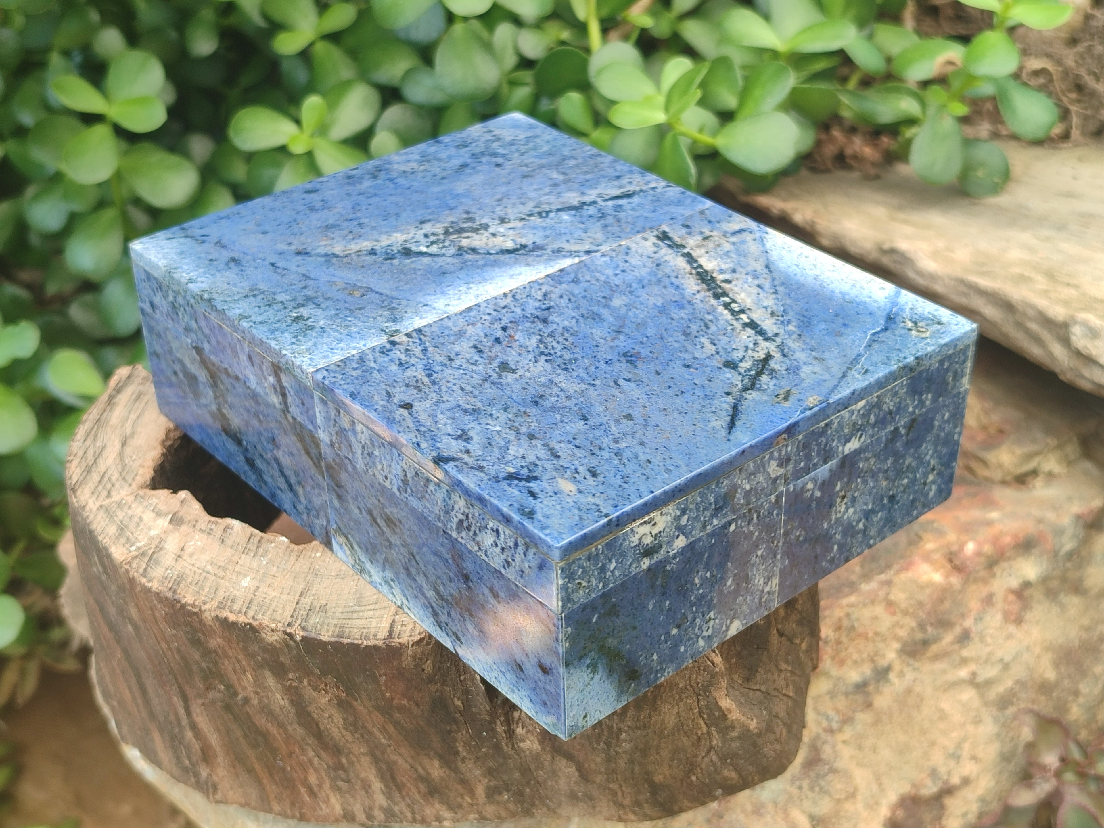 Hand Made Dumortierite Jewellery Box x 1 From Mozambique - Toprock Gemstones and Minerals 