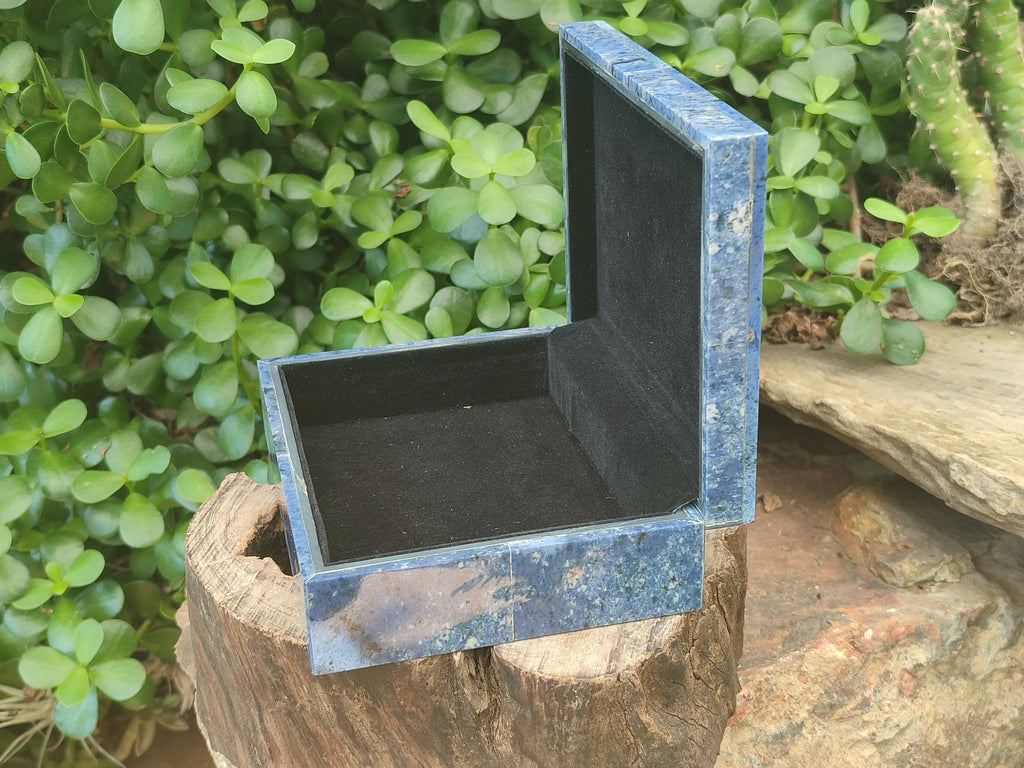 Hand Made Dumortierite Jewellery Box x 1 From Mozambique - Toprock Gemstones and Minerals 