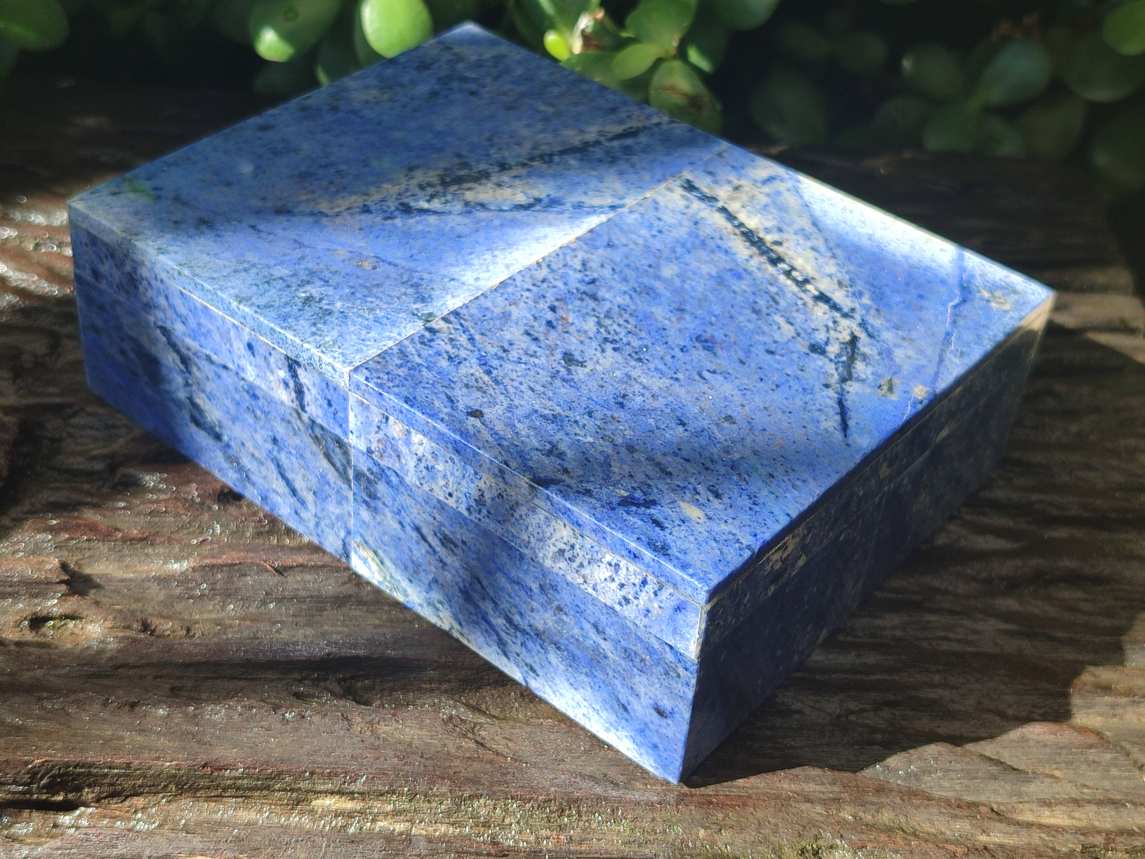 Hand Made Dumortierite Jewellery Box x 1 From Mozambique - Toprock Gemstones and Minerals 