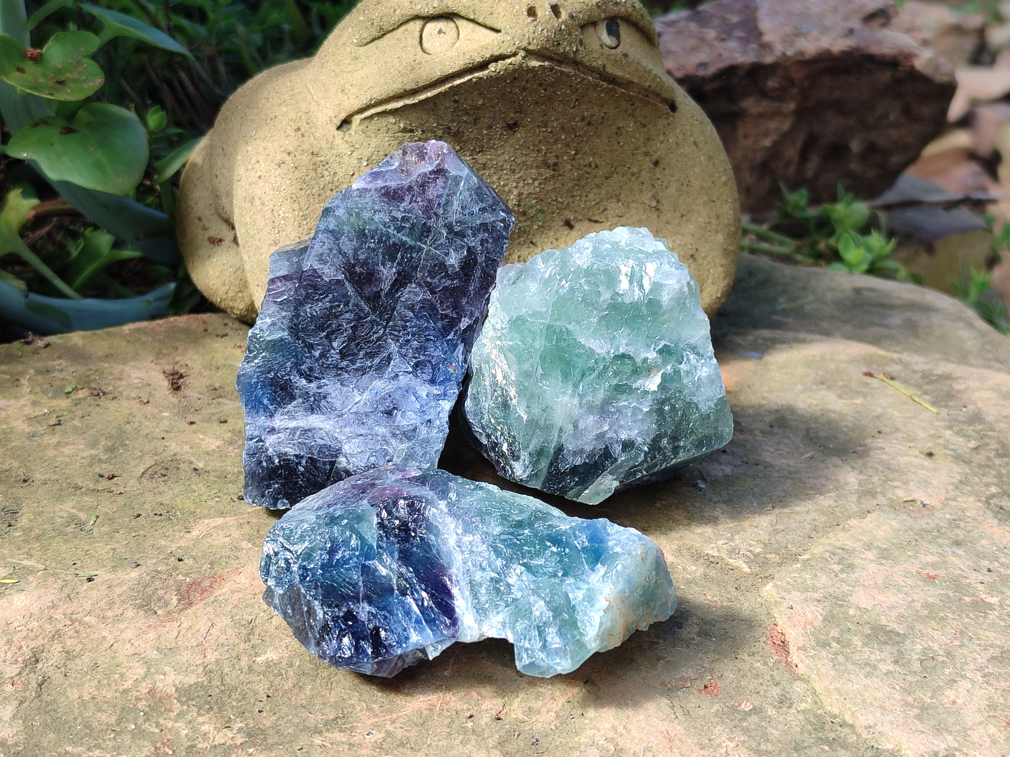 Natural Watermelon Fluorite Cobbed Specimens x 12 From Uis, Namibia - Toprock Gemstones and Minerals 