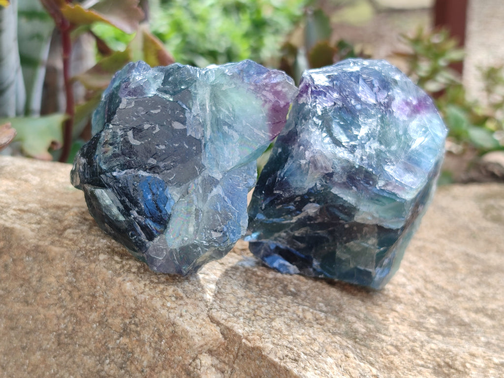 Natural Watermelon Fluorite Cobbed Specimens x 12 From Uis, Namibia - Toprock Gemstones and Minerals 