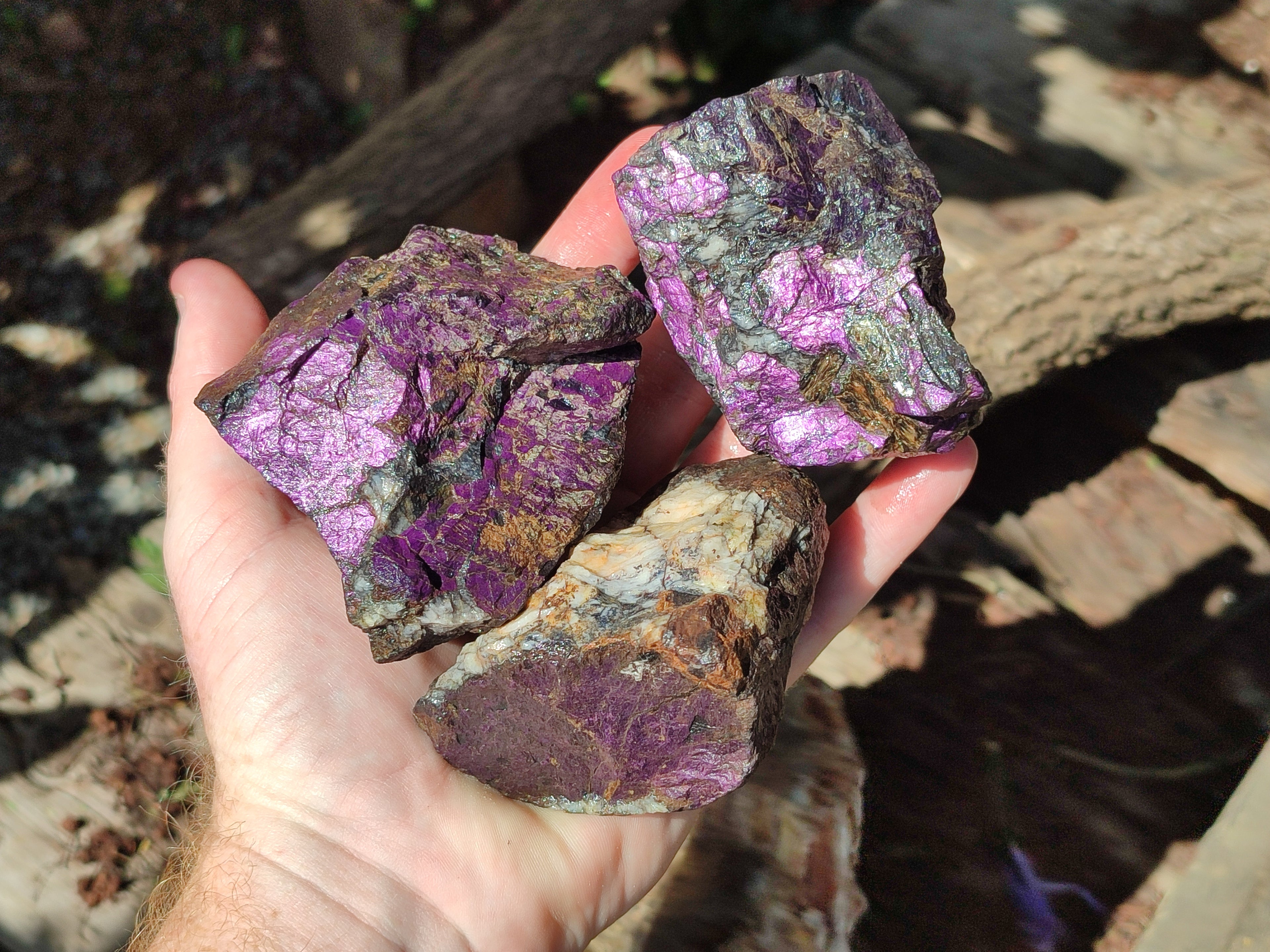 Natural Metallic Purpurite Cobbed Specimens x 6 From Erongo, Namibia - Toprock Gemstones and Minerals 