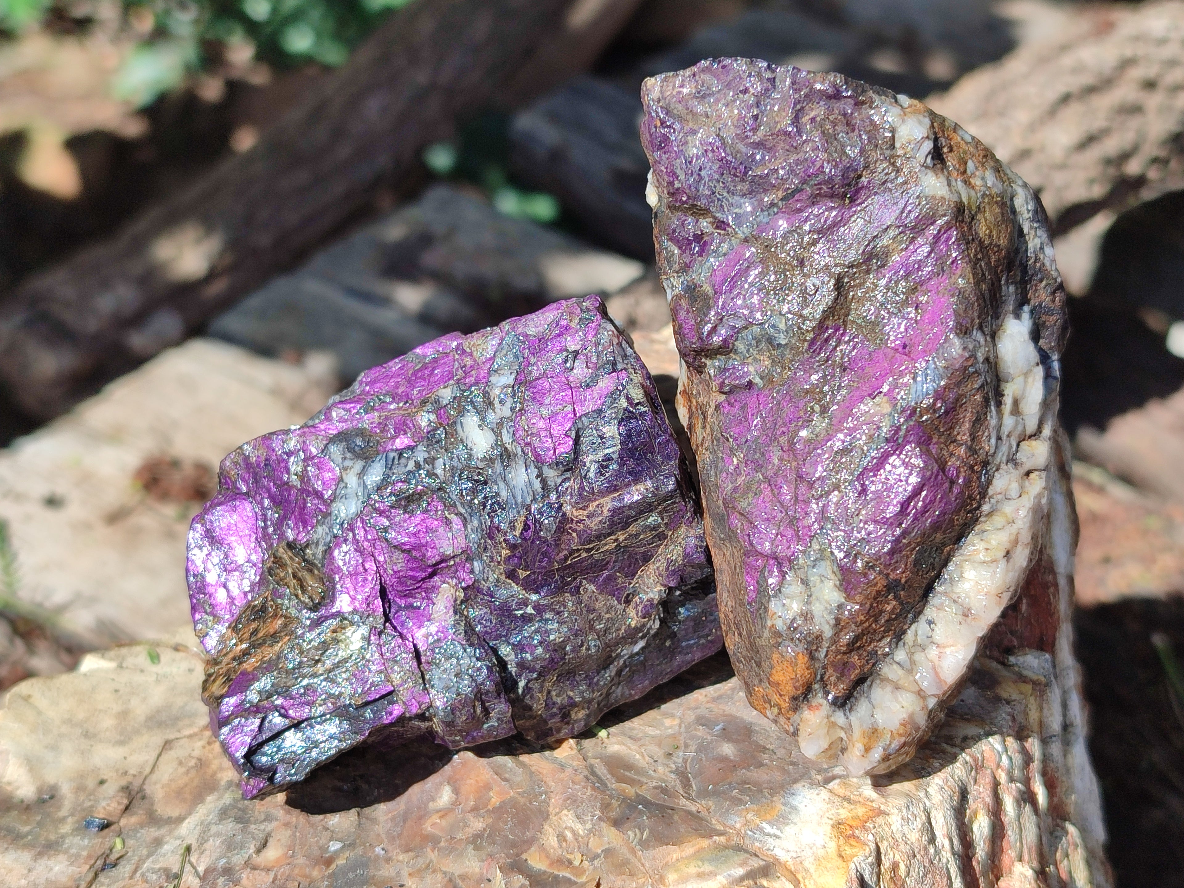 Natural Metallic Purpurite Cobbed Specimens x 6 From Erongo, Namibia - Toprock Gemstones and Minerals 