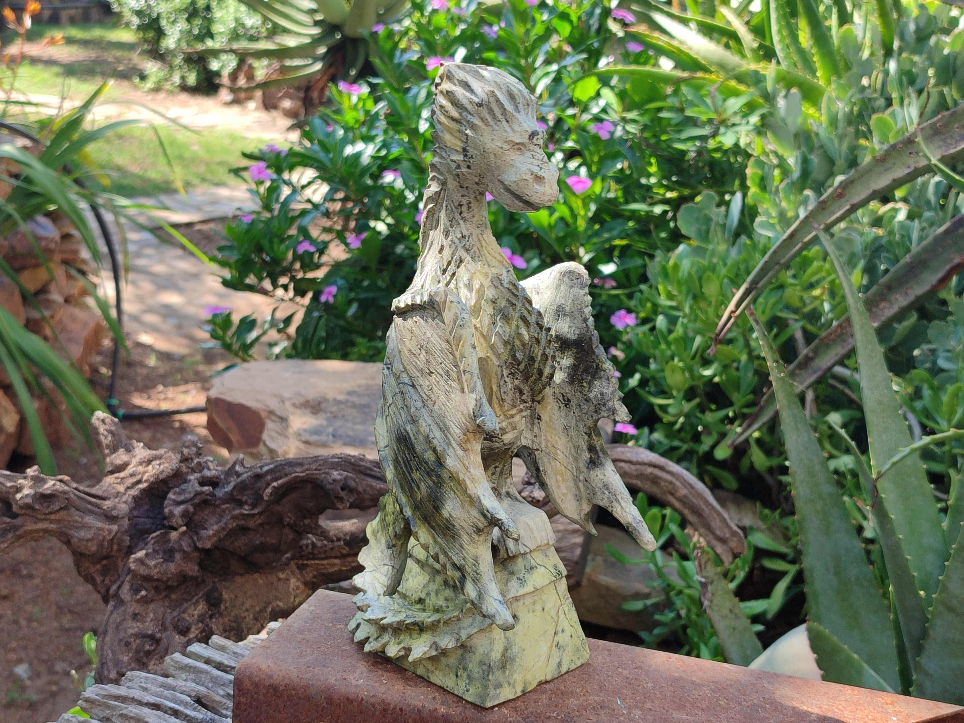 Polished Leopard Stone Dragon Carving x 1 From Zimbabwe - Toprock Gemstones and Minerals 