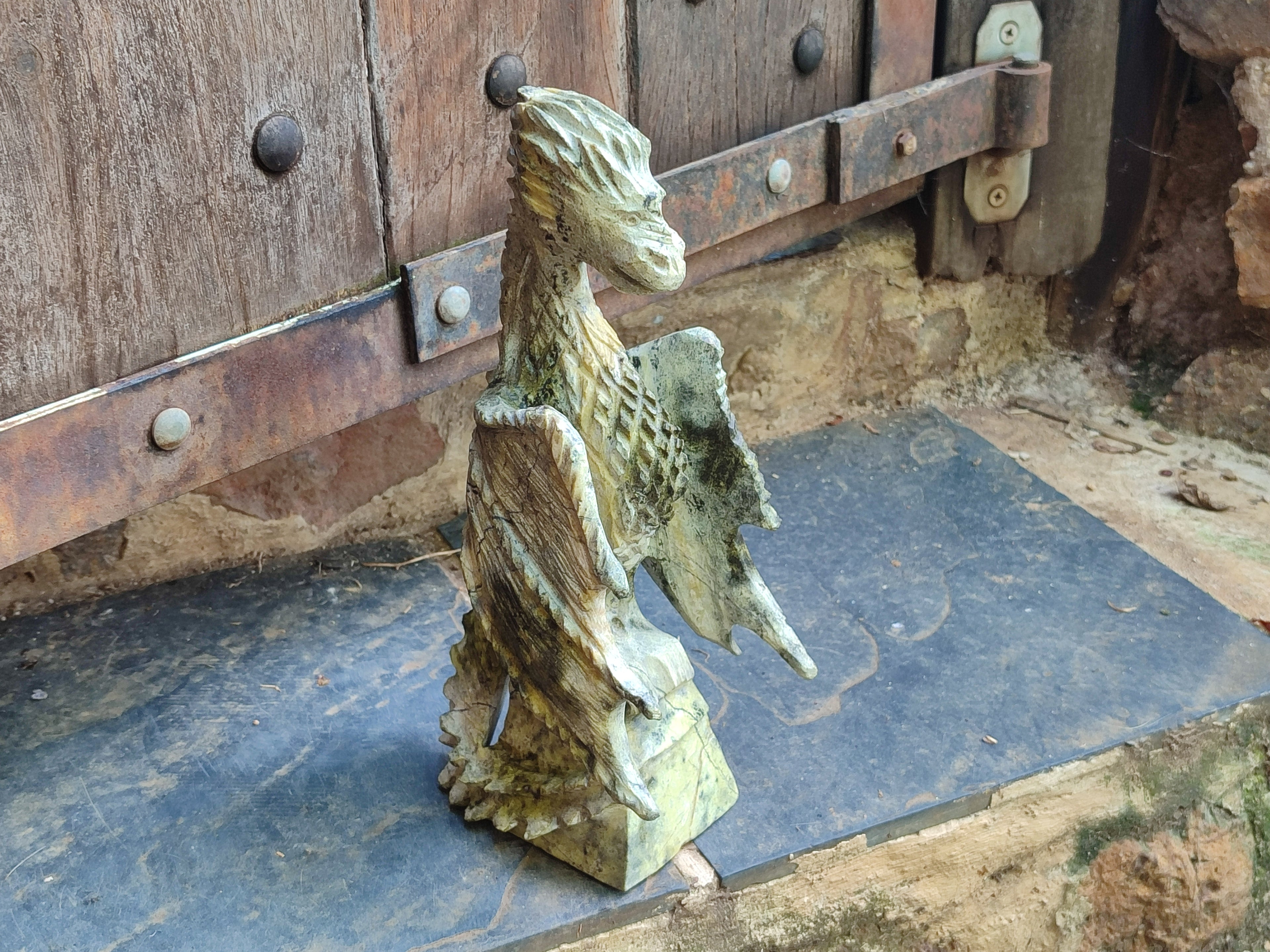 Polished Leopard Stone Dragon Carving x 1 From Zimbabwe - Toprock Gemstones and Minerals 