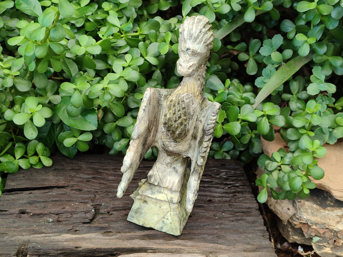 Polished Leopard Stone Dragon Carving x 1 From Zimbabwe - Toprock Gemstones and Minerals 