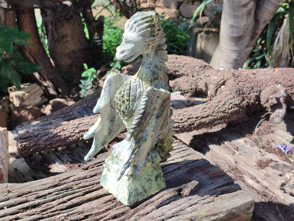 Polished Leopard Stone Dragon Carving x 1 From Zimbabwe - Toprock Gemstones and Minerals 