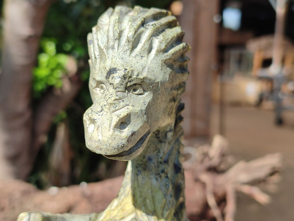 Polished Leopard Stone Dragon Carving x 1 From Zimbabwe - Toprock Gemstones and Minerals 