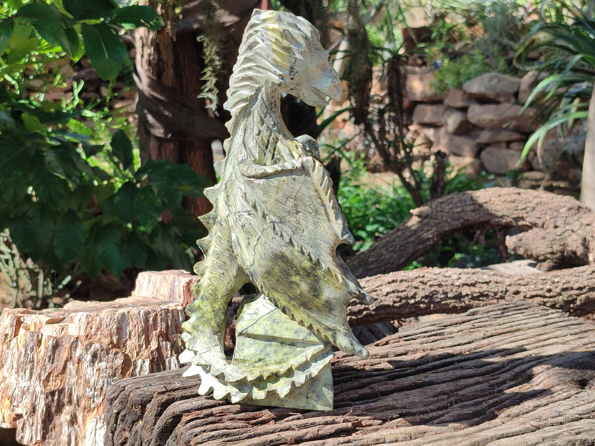 Polished Leopard Stone Dragon Carving x 1 From Zimbabwe - Toprock Gemstones and Minerals 