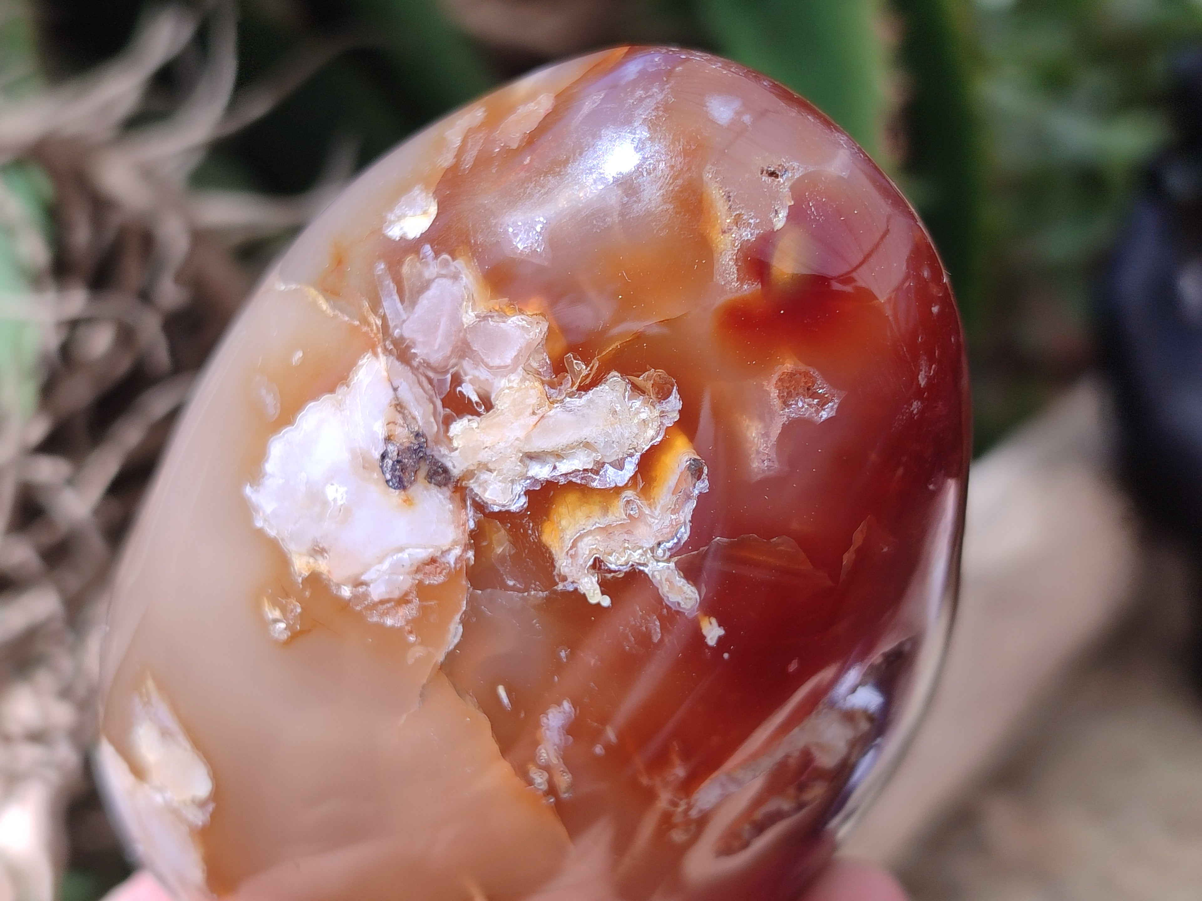 Polished Flower Agate Standing Free Forms x 3 From Antsahalova, Madagascar - Toprock Gemstones and Minerals 
