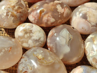 Polished Flower Agate Galet-Palm Stones x 24 From Antsahalova, Madagascar - Toprock Gemstones and Minerals 
