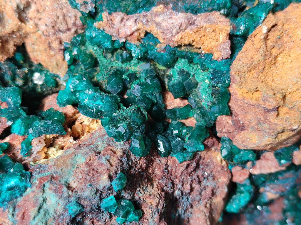 Natural Dioptase Specimen with Pseudomorph Malachite x 1 From Likasi, Congo - Toprock Gemstones and Minerals 