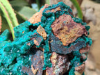 Natural Dioptase Specimen with Pseudomorph Malachite x 1 From Likasi, Congo - Toprock Gemstones and Minerals 