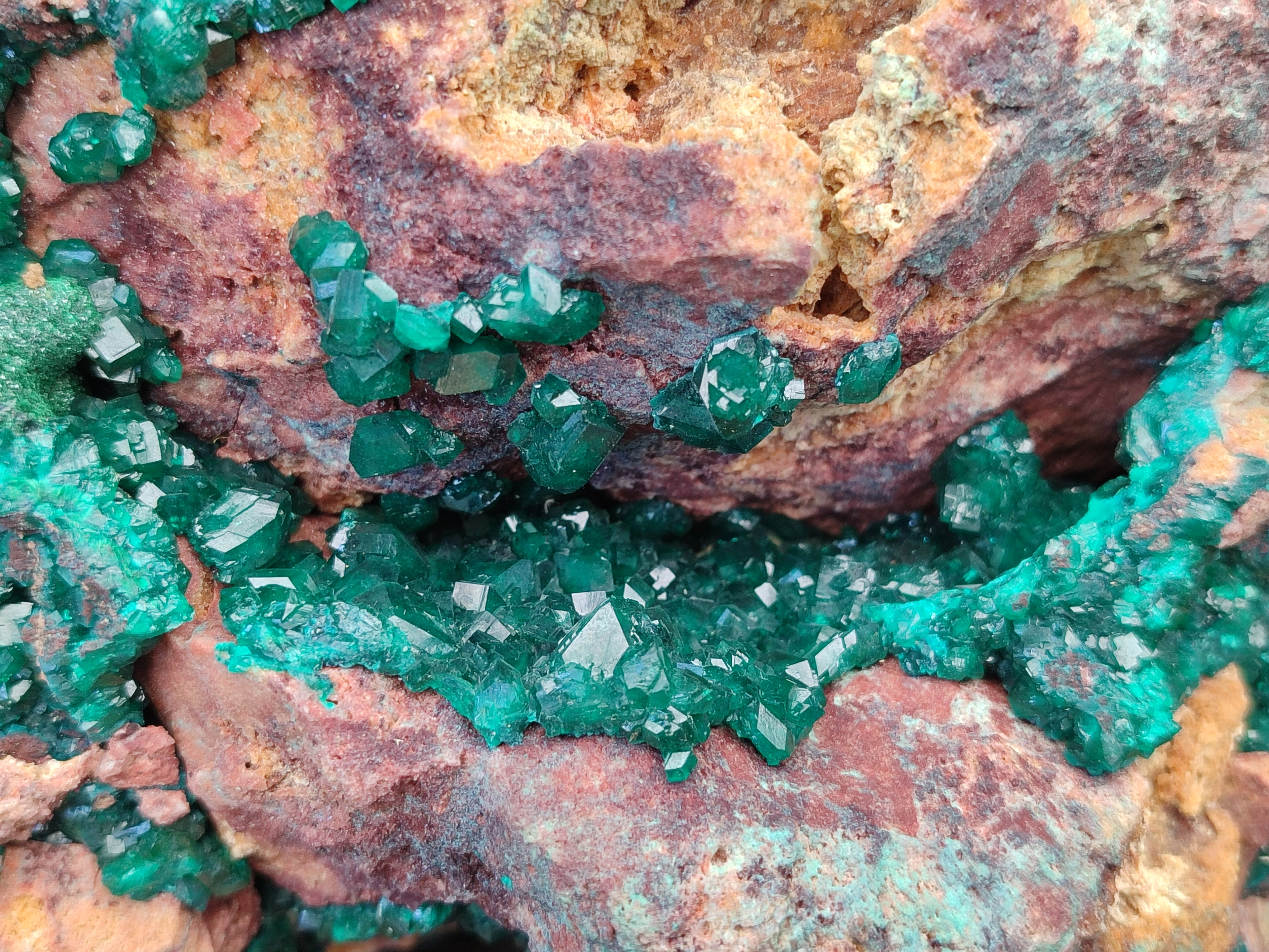 Natural Dioptase Specimen with Pseudomorph Malachite x 1 From Likasi, Congo - Toprock Gemstones and Minerals 