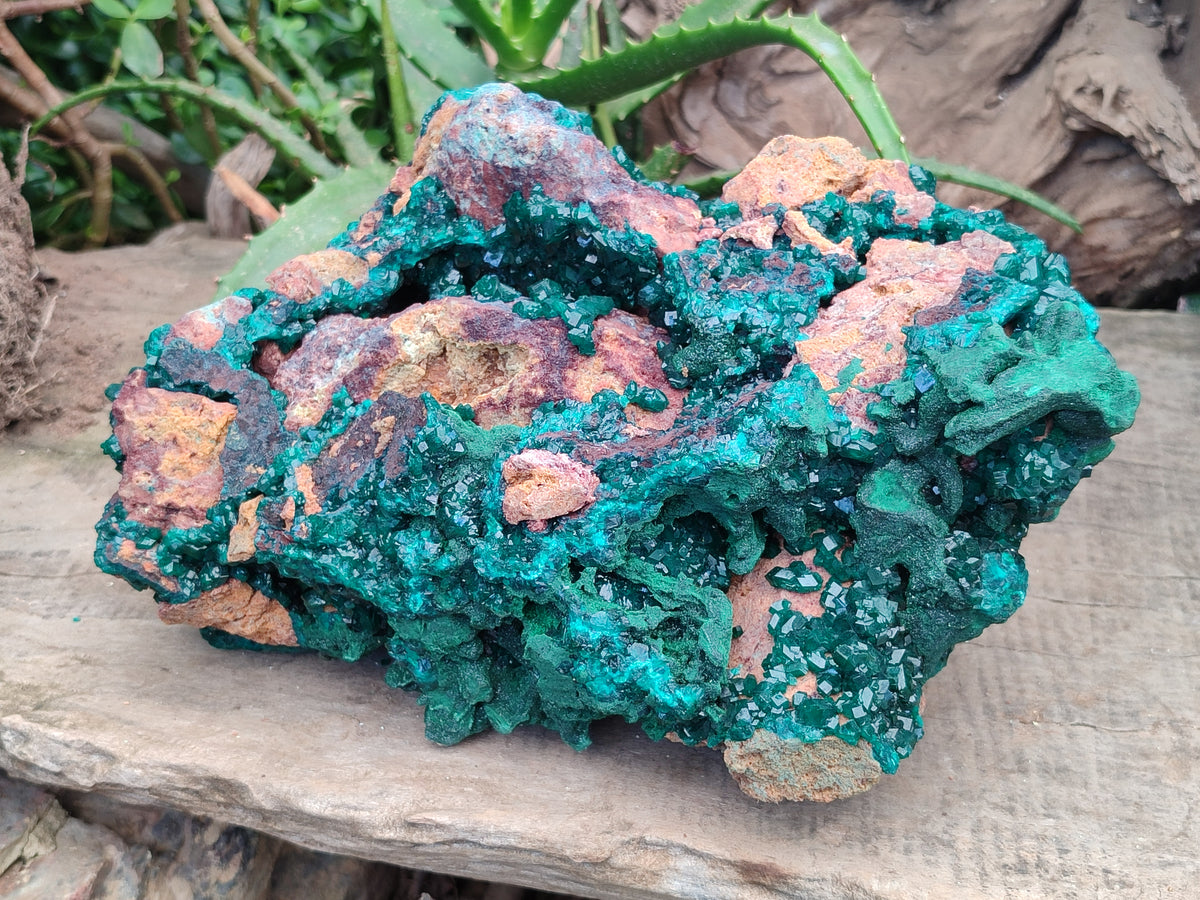 Natural Dioptase Specimen with Pseudomorph Malachite x 1 From Likasi, Congo - Toprock Gemstones and Minerals 