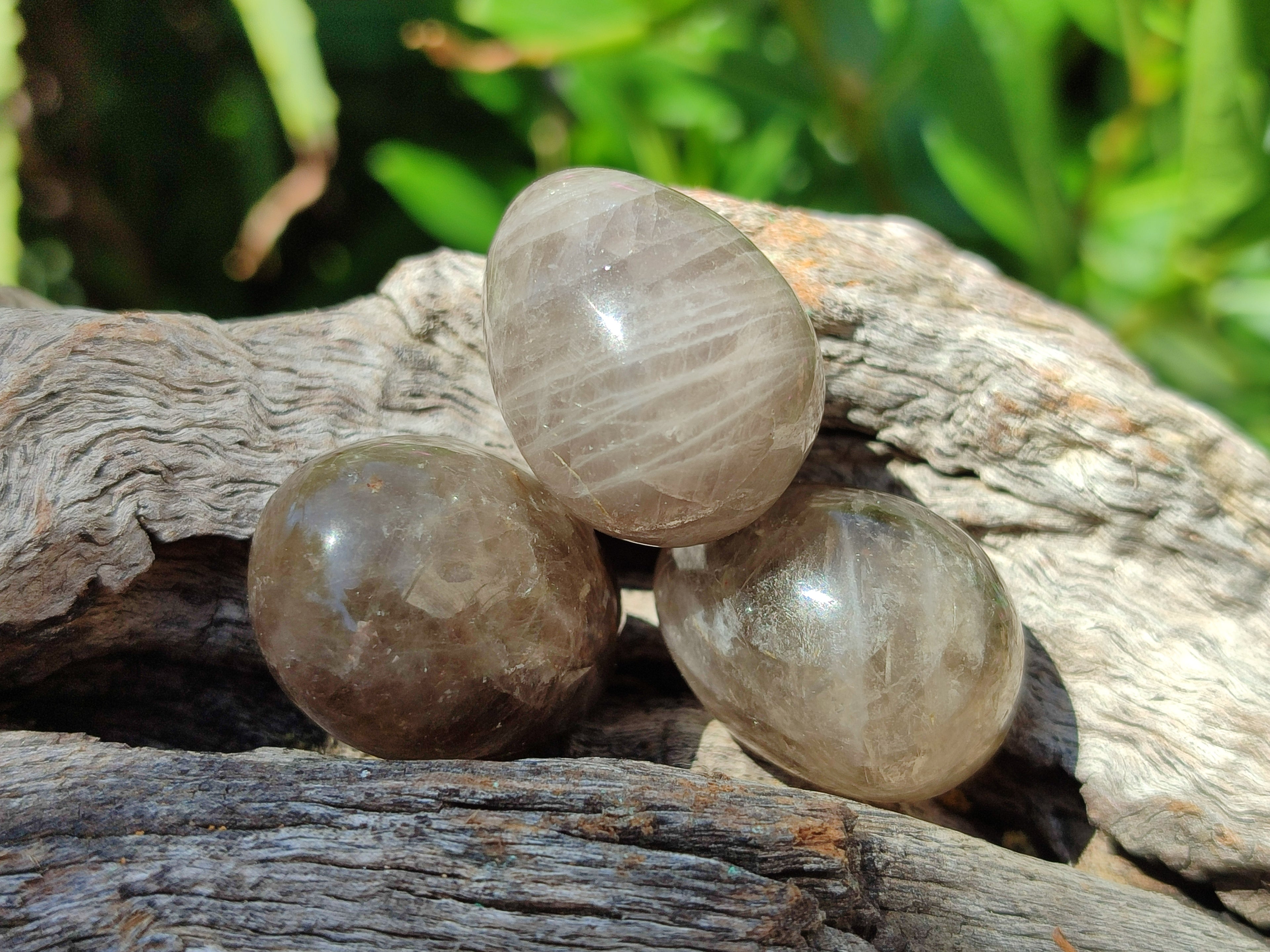 Polished Smokey Quartz Gemstone Eggs x 35 From Madagascar - Toprock Gemstones and Minerals 