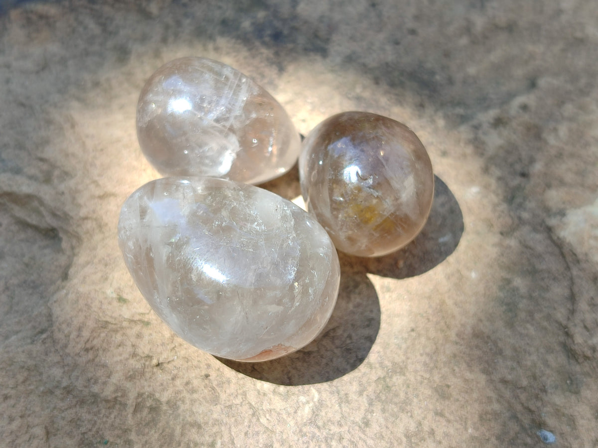 Polished Smokey Quartz Gemstone Eggs x 35 From Madagascar - Toprock Gemstones and Minerals 