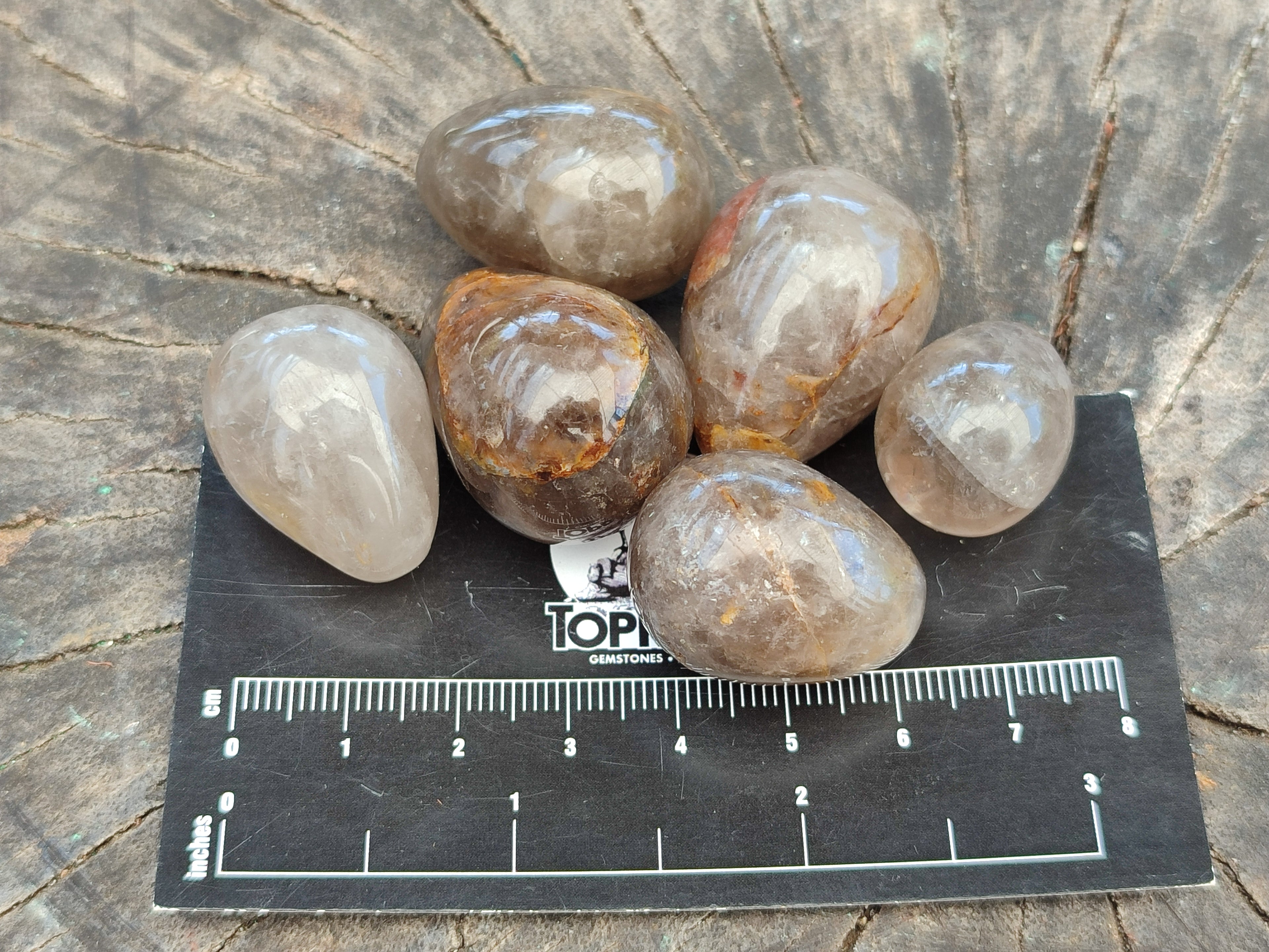 Polished Smokey Quartz Gemstone Eggs x 35 From Madagascar - Toprock Gemstones and Minerals 