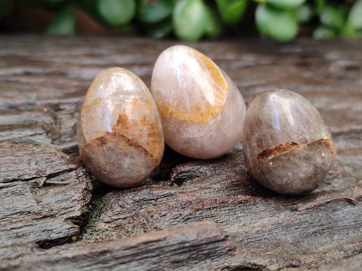 Polished Smokey Quartz Gemstone Eggs x 35 From Madagascar - Toprock Gemstones and Minerals 
