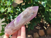 Polished Chevron Amethyst Point-Prism x 4 from Madagascar - Toprock Gemstones and Minerals 