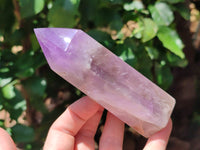 Polished Chevron Amethyst Point-Prism x 4 from Madagascar - Toprock Gemstones and Minerals 