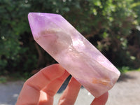 Polished Chevron Amethyst Point-Prism x 4 from Madagascar - Toprock Gemstones and Minerals 