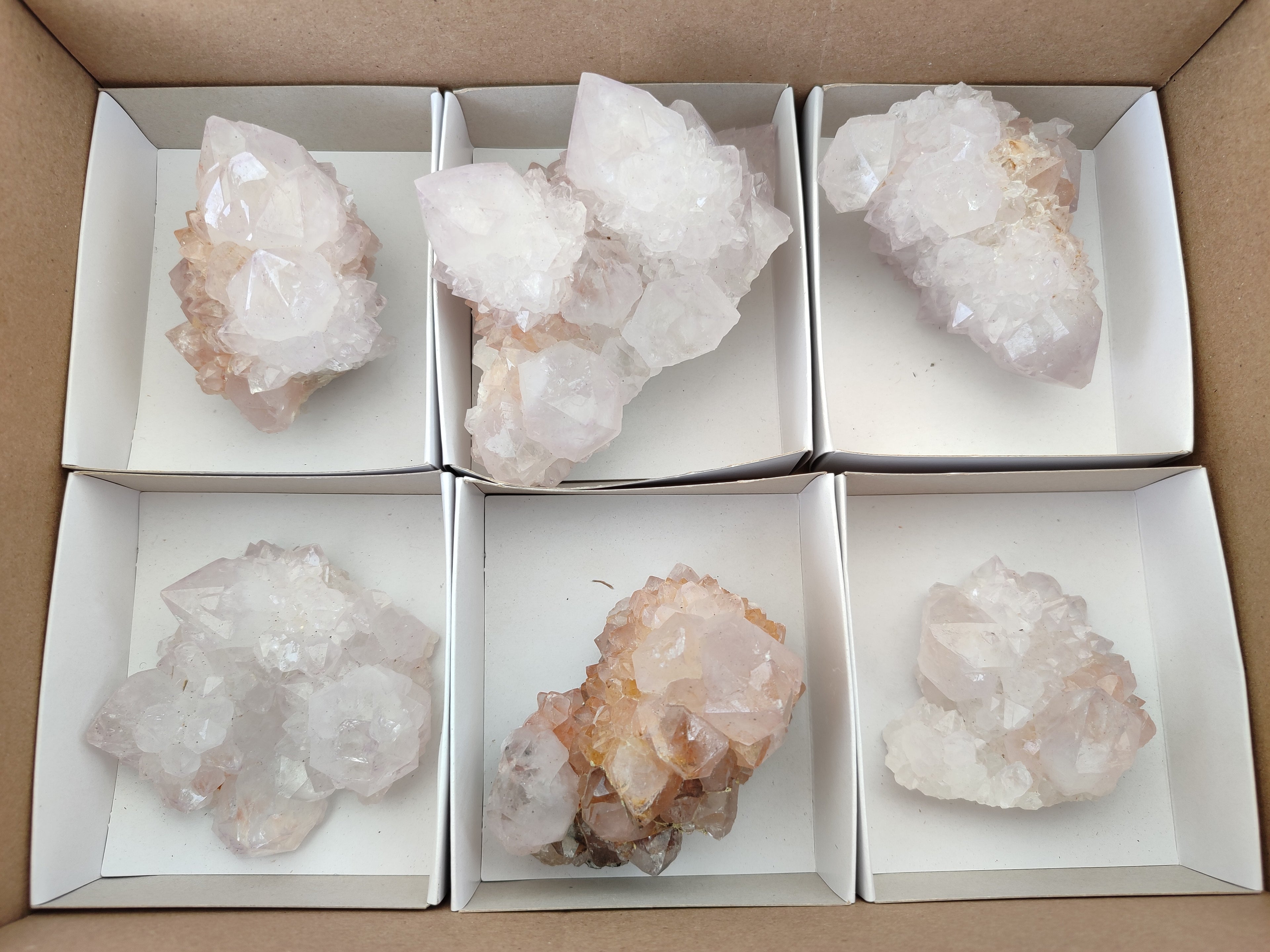 Natural Spirit Quartz Clusters x 6 From Boekenhouthoek, South Africa - Toprock Gemstones and Minerals 