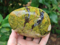 Polished Green Opal Standing Free Forms x 2 From Antsirabe, Madagascar - Toprock Gemstones and Minerals 