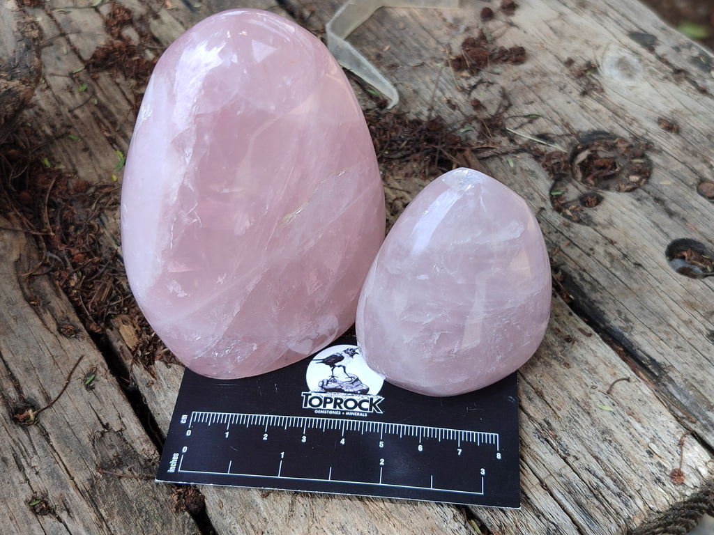 Polished Rose Quartz Standing Free Forms x 4 From Ambatondrazaka, Madagascar - Toprock Gemstones and Minerals 