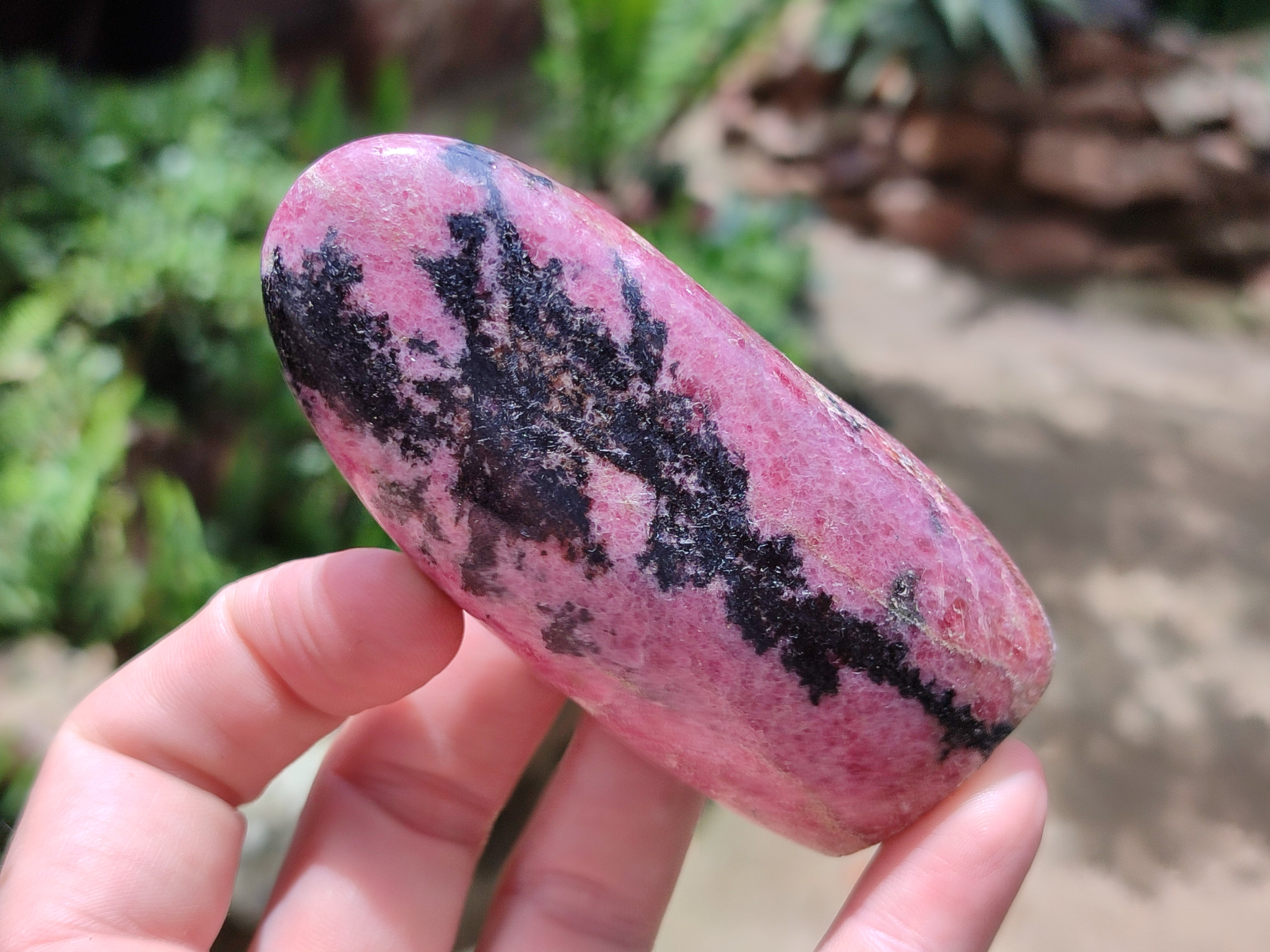 Polished Rhodonite Standing Free Forms x 6 From Ambindavato, Madagascar - Toprock Gemstones and Minerals 