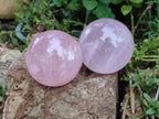 Polished Gemmy Rose Quartz Spheres x 3 From Madagascar - Toprock Gemstones and Minerals 