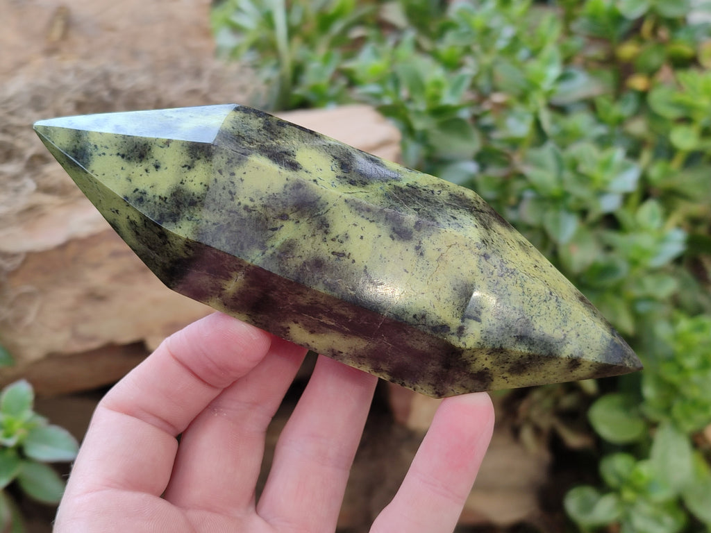 Polished Double Terminated Leopard Stone Points x 3 From Zimbabwe - Toprock Gemstones and Minerals 