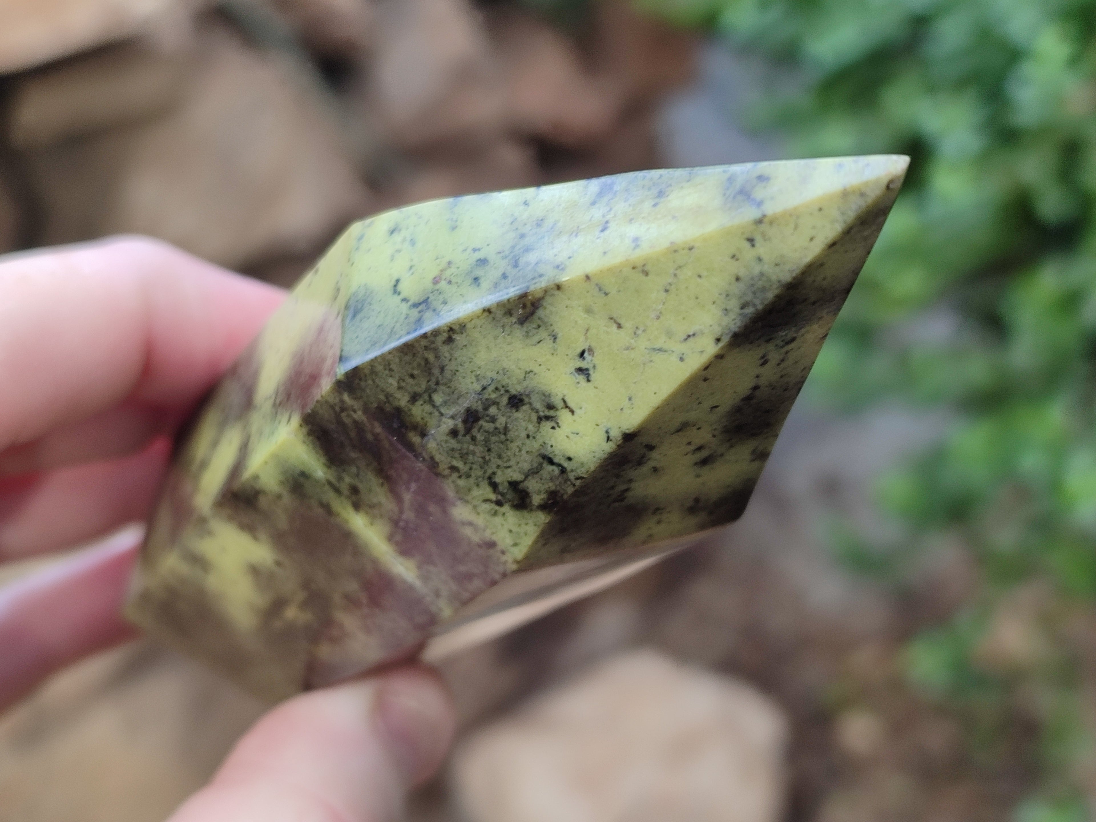 Polished Double Terminated Leopard Stone Points x 3 From Zimbabwe - Toprock Gemstones and Minerals 