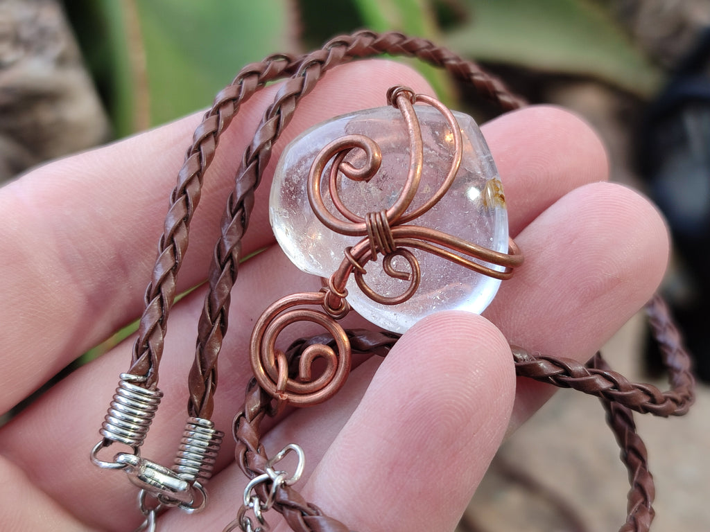 Polished Mixed Copper Wire Wrapped Pendants x 6 From Southern Africa - Toprock Gemstones and Minerals 