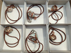 Polished Mixed Copper Wire Wrapped Pendants x 6 From Southern Africa - Toprock Gemstones and Minerals 