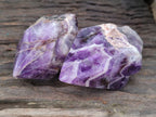 Polished Chevron Amethyst Witches Hat Crystals x 3 From Zambia - Toprock Gemstones and Minerals 