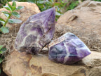 Polished Chevron Amethyst Witches Hat Crystals x 3 From Zambia - Toprock Gemstones and Minerals 