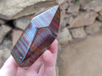 Polished Banded Tiger Iron Jasper Points x 4 From South Africa - Toprock Gemstones and Minerals 