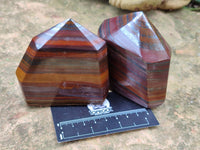 Polished Banded Tiger Iron Jasper Points x 4 From South Africa - Toprock Gemstones and Minerals 