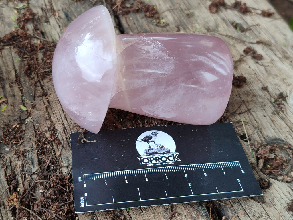 Polished Rose Quartz Mushrooms x 3 From Madagascar - Toprock Gemstones and Minerals 
