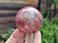 Polished Rhodonite Spheres x 2 From Zimbabwe - Toprock Gemstones and Minerals 